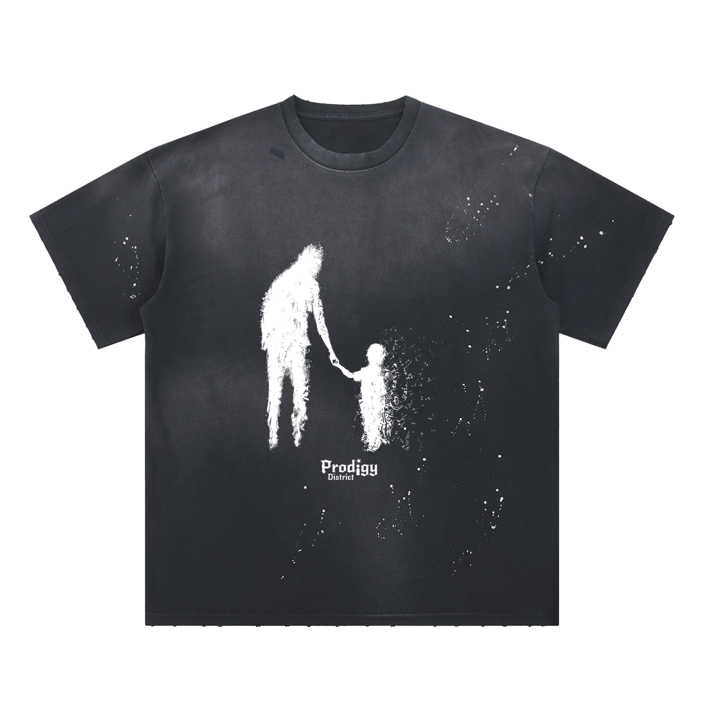 Hand-Frayed Sunfade Paint Splatter T-Shirt