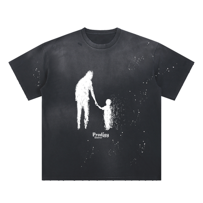 Hand-Frayed Sunfade Paint Splatter T-Shirt
